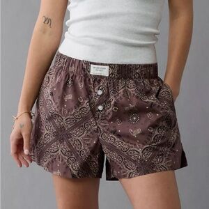American Eagle Outfitters Paisley Brown Sleep Shorts